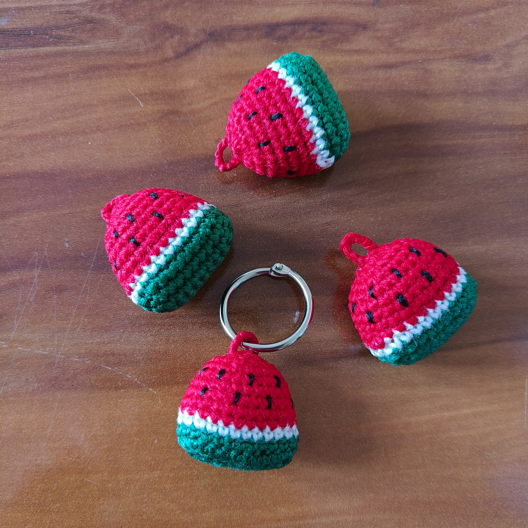 Crochet Watermelon Keychain
