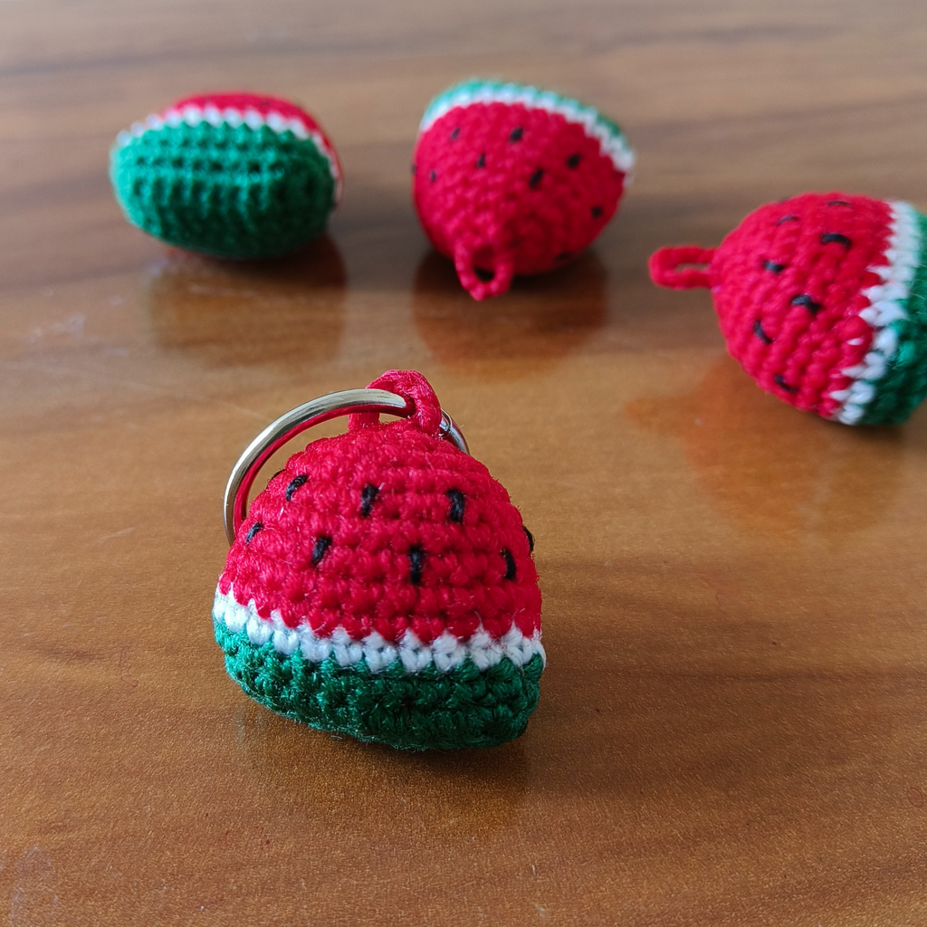 Crochet Watermelon Keychain