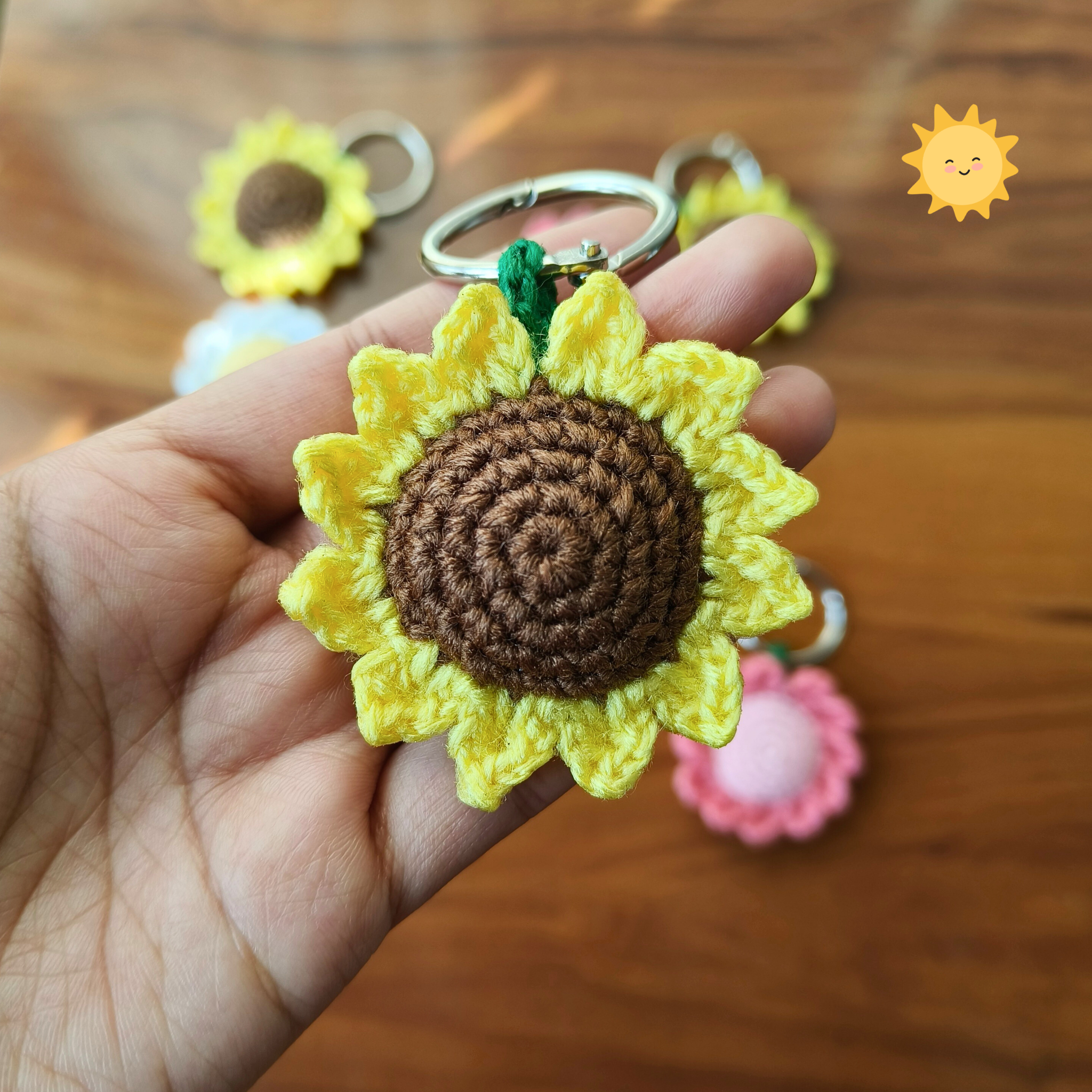 Crochet Flower Keychain