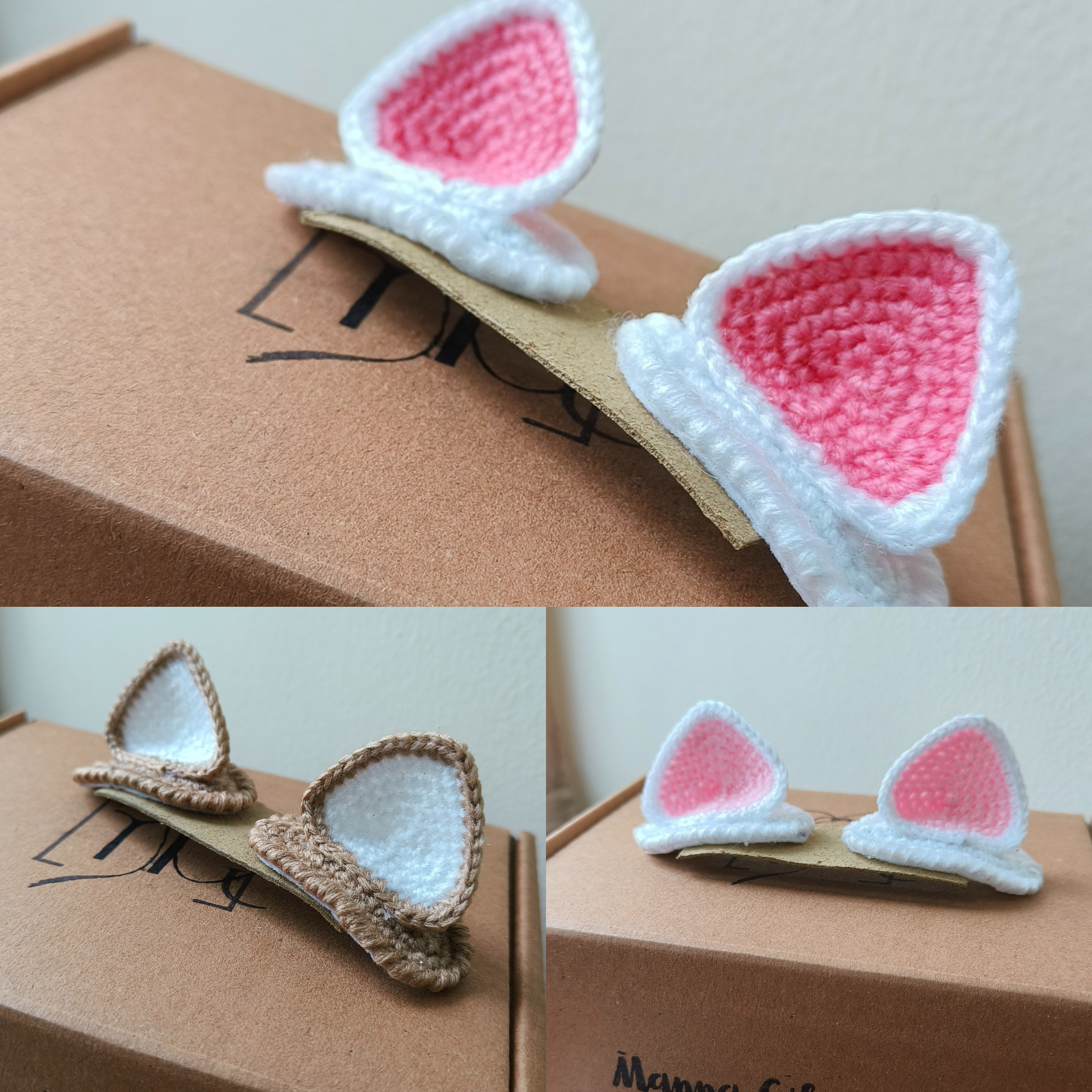 Crochet Cat Hairclip Pair