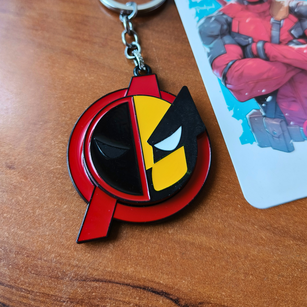 Deadpool × Wolverine Split Mask Keychain