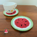 Crochet Juicy Melon Coaster