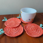 Crochet Orange Bloom Coasters