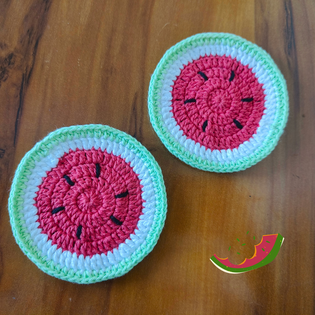 Crochet Juicy Melon Coaster