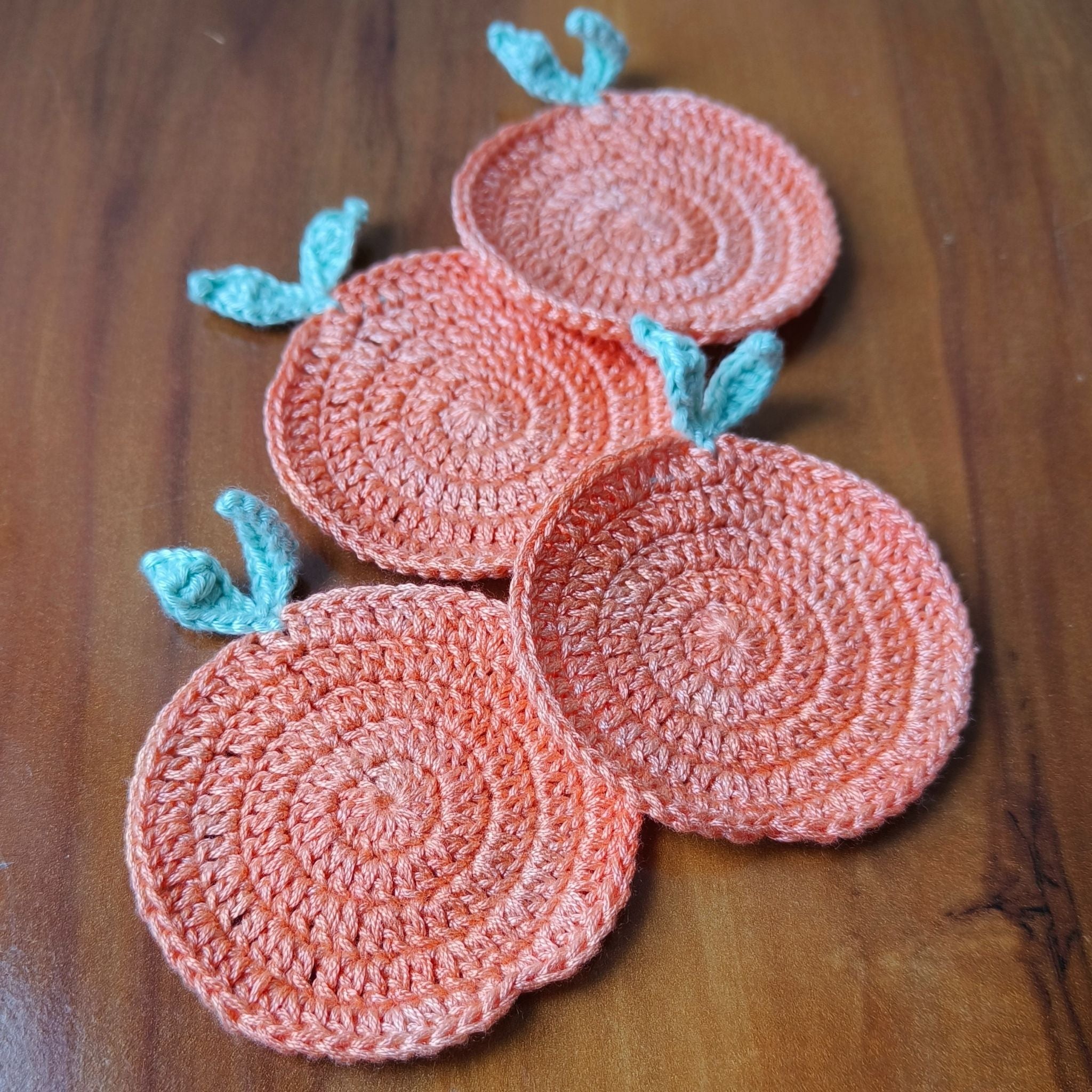 Crochet Orange Bloom Coasters