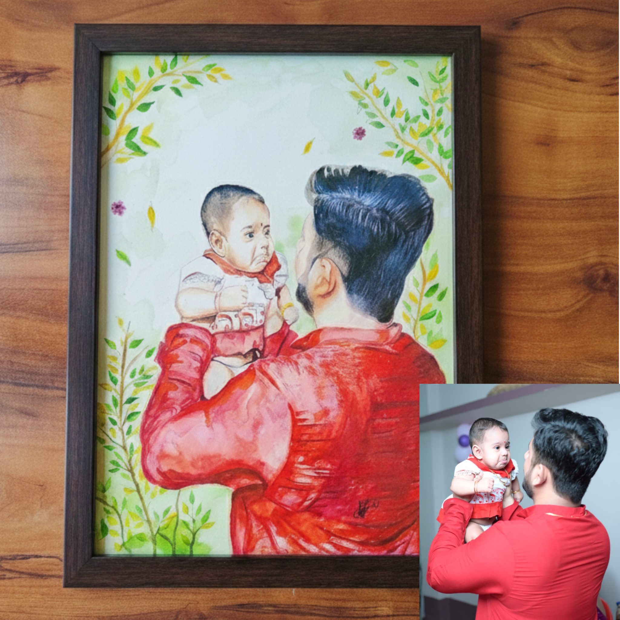 Custom Handmade Watercolor Portrait -A4 Size