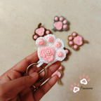 Crochet Paw Keychain