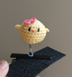 Handmade Crochet Bouncy Chick Hair Clip | Cute Chick Hair Accessory