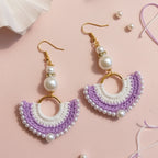 Crochet Pearl Drop Earrings