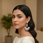 Crochet Pearl Drop Earrings