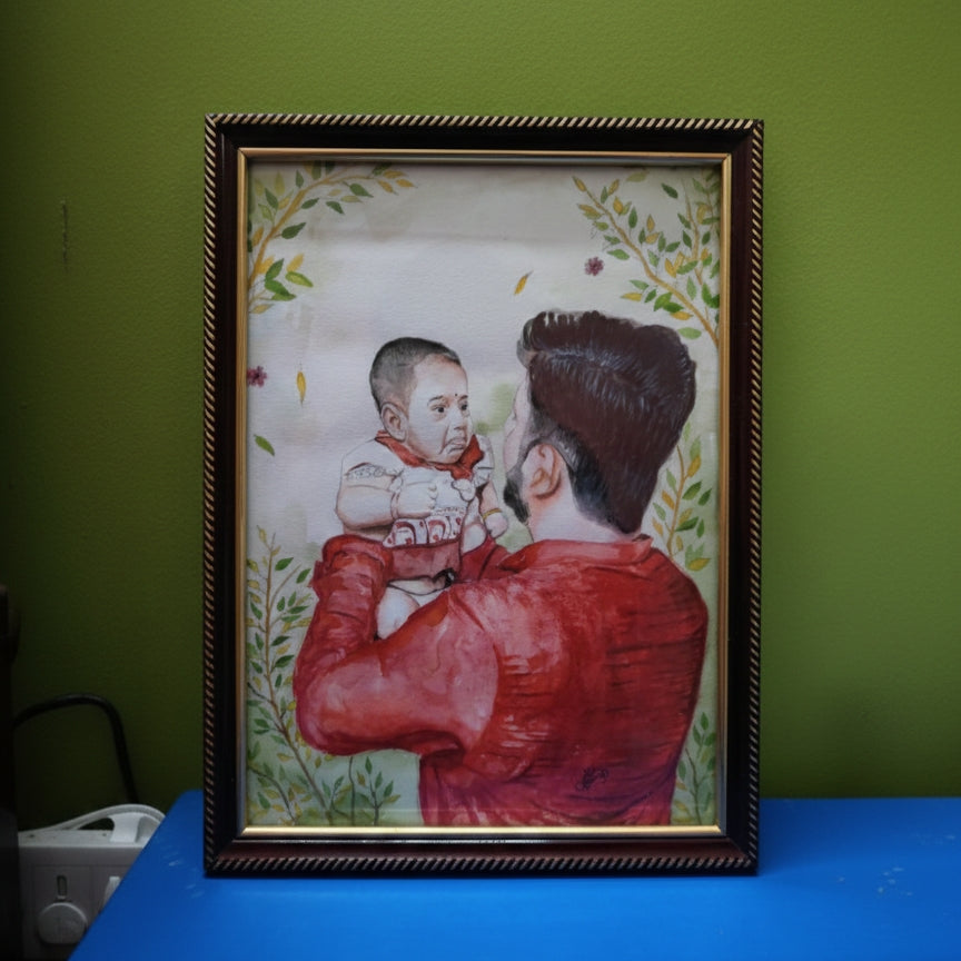 Custom Handmade Watercolor Portrait -A4 Size