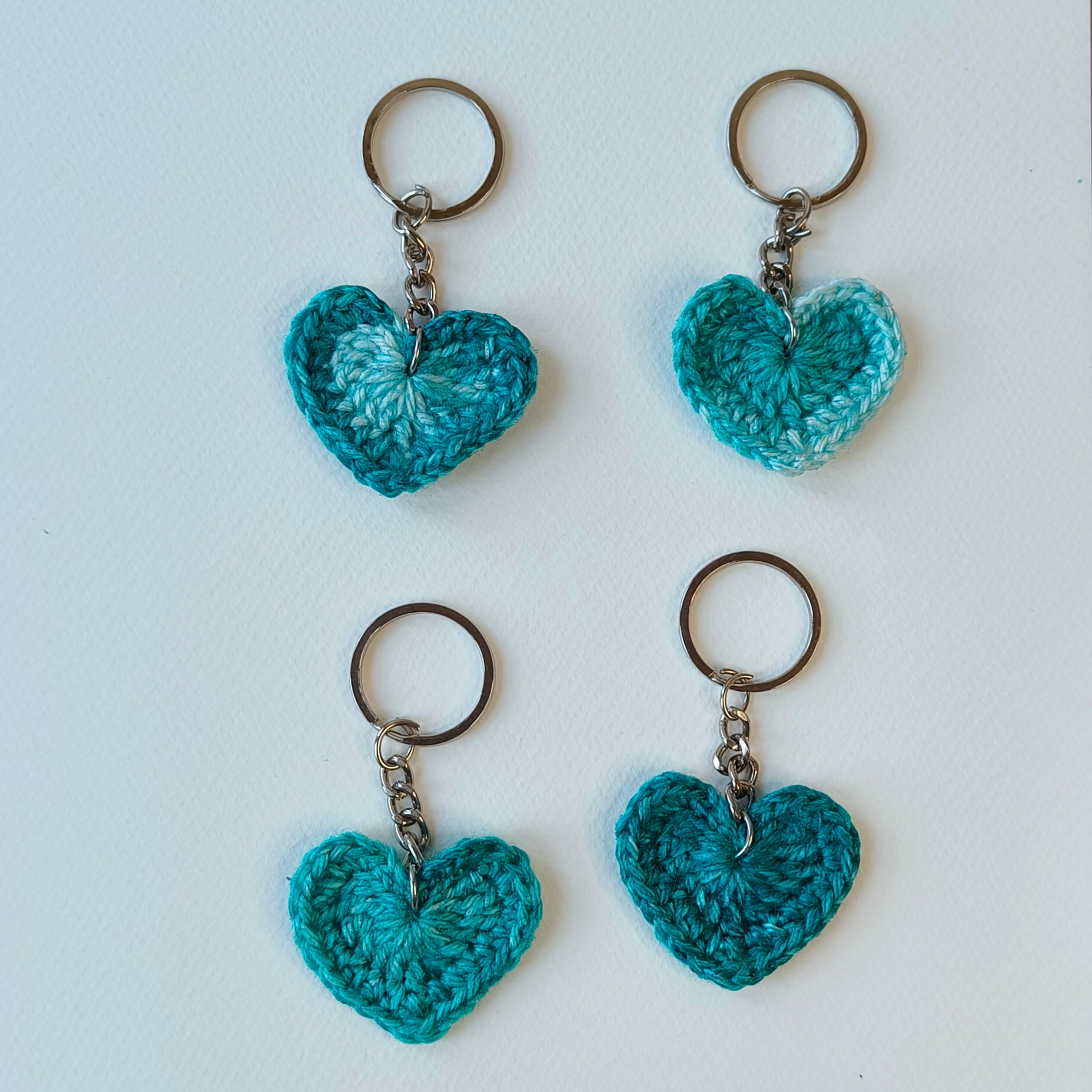 Crochet Heart Patch Keychain