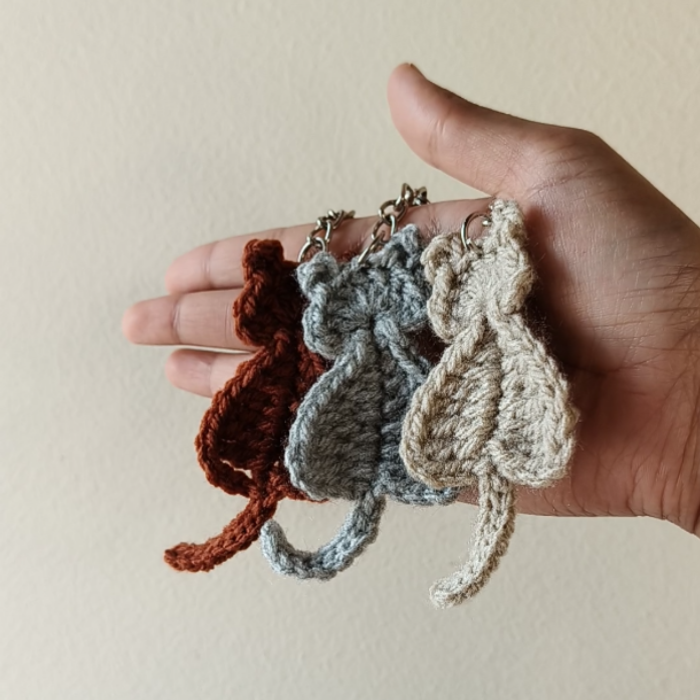 Crochet Cat Patch Keychain