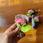Crochet Mini Flower Bouquet Keychain