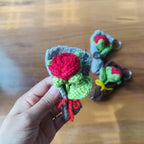 Crochet Mini Flower Bouquet Keychain
