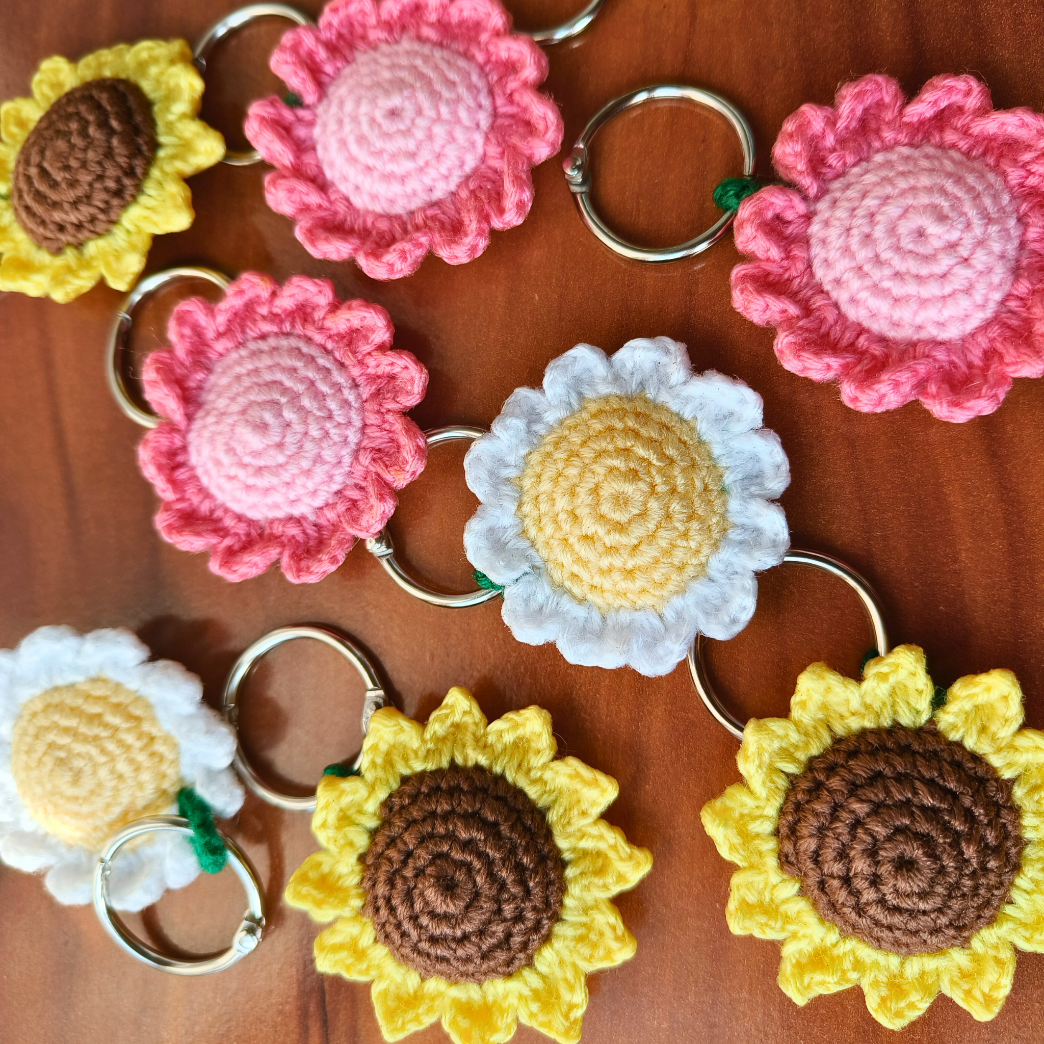 Crochet Flower Keychain